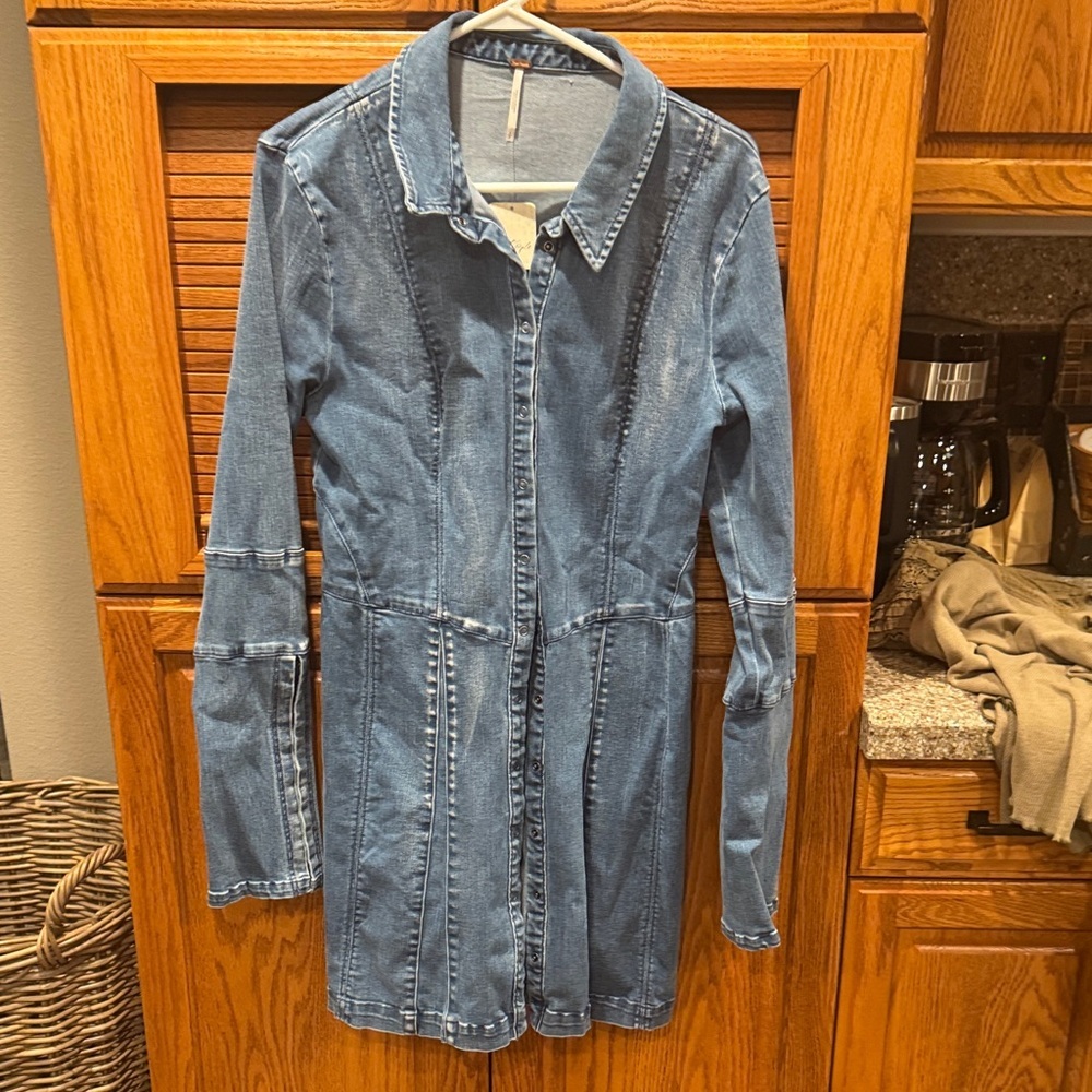 NWT Free People Blue Denim Dress